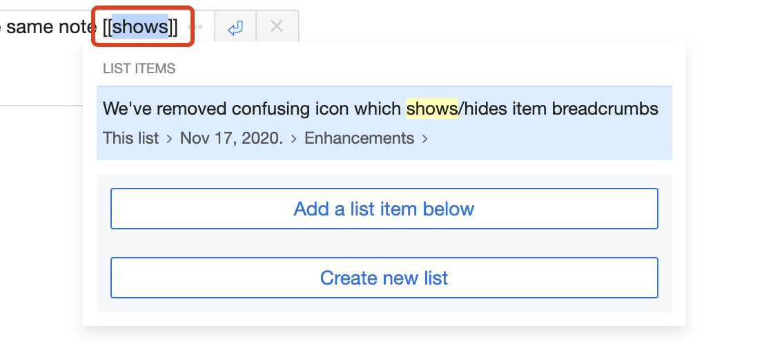 Select a word and create a link