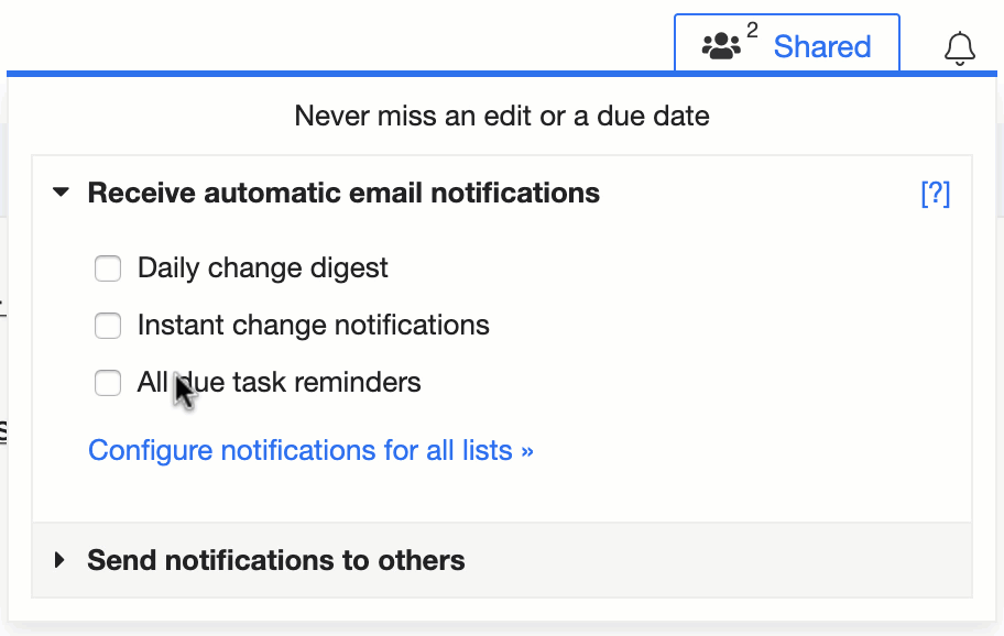 Send direct email notifications to your peers
